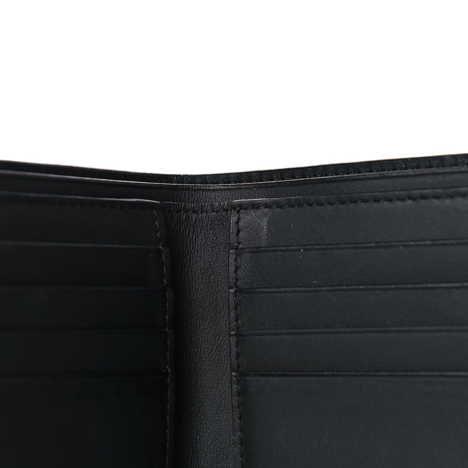 Fendi Vitello Liberty Bi-Color FF 1974 Embossed Inlay Bi-Fold Wallet Black 9 of 11