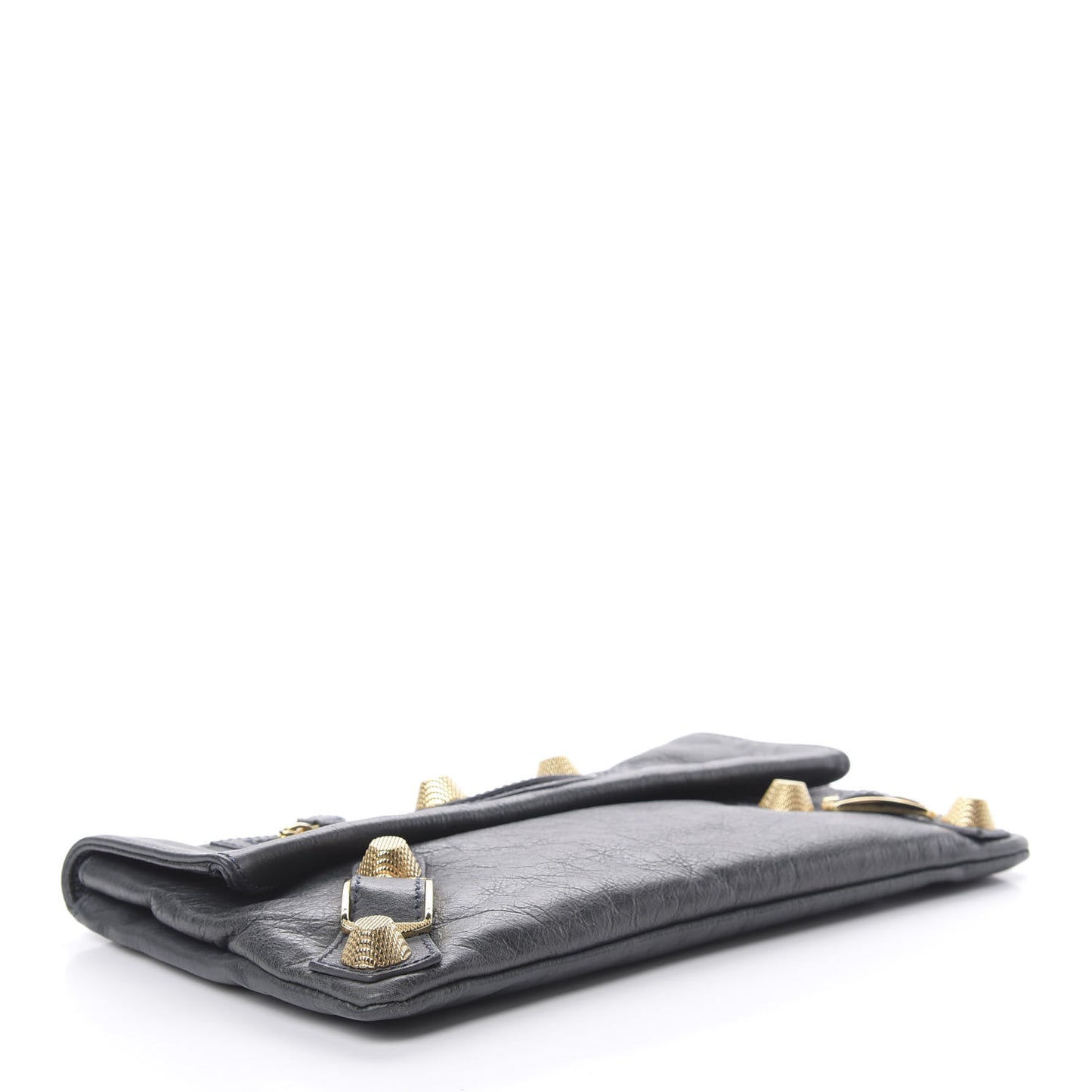 Agneau Giant 21 Gold Hardware Envelope Clutch Anthracite