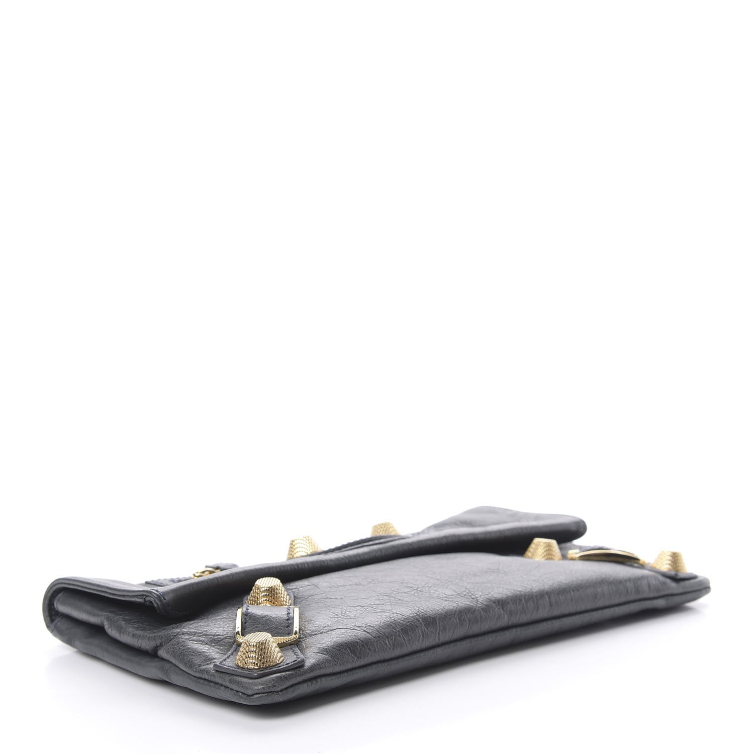 Balenciaga Agneau Giant 21 Gold Hardware Envelope Clutch Anthracite 4 of 7