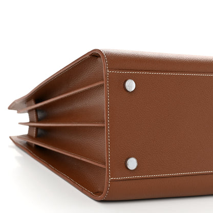 Saint Laurent Grained Calfskin Topstitch Small Sac De Jour Cognac 8 of 9
