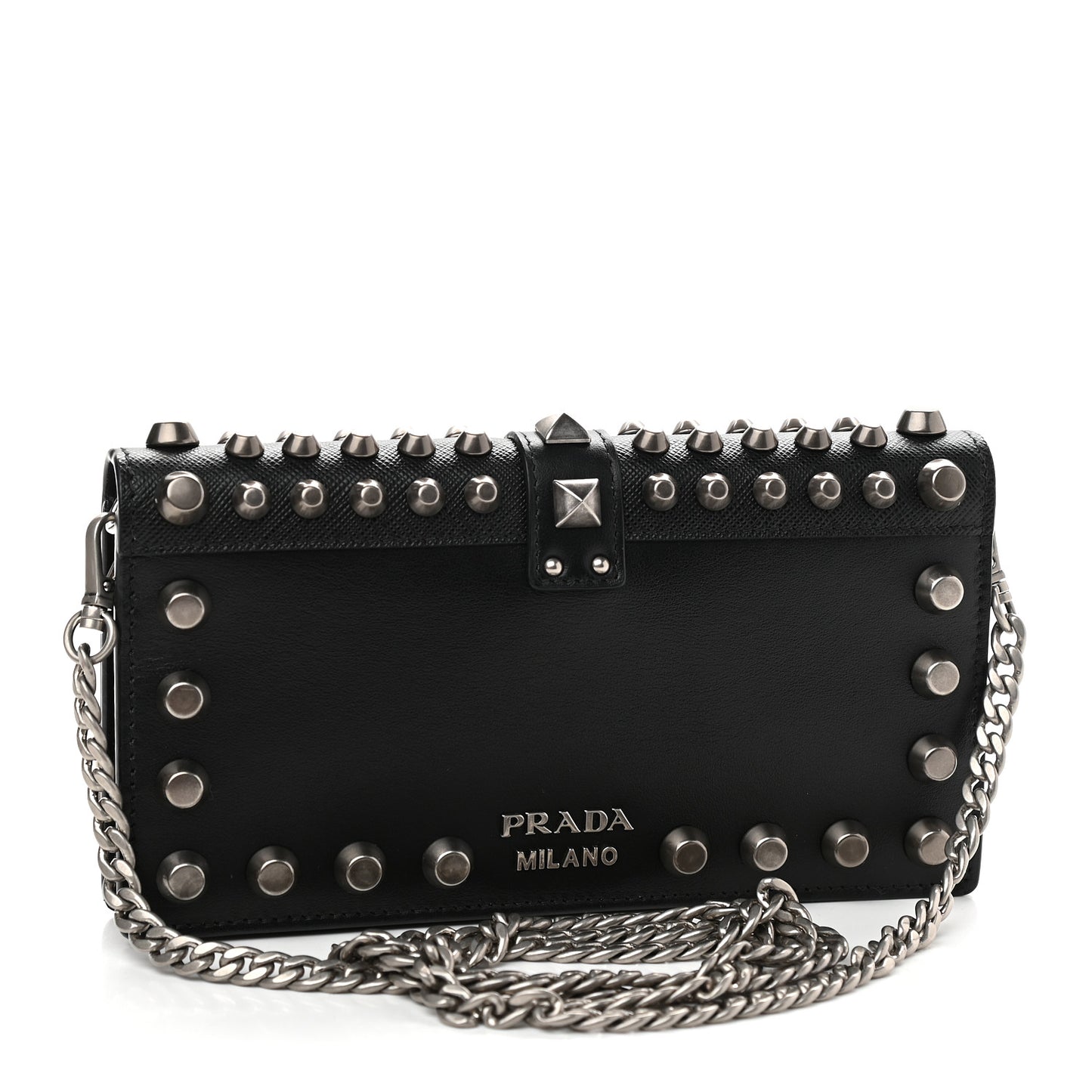 City Calfskin Cahier Studded Mini Bag Black