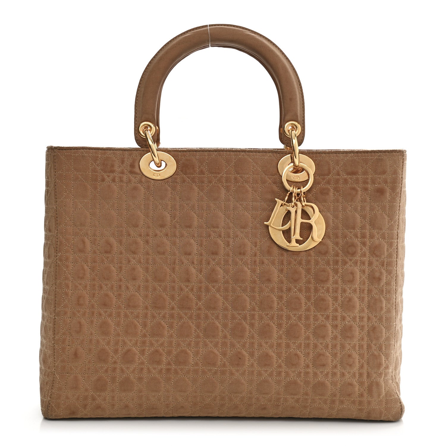 Christian Dior Nylon Cannage Large Lady Dior Tan 1 of 18