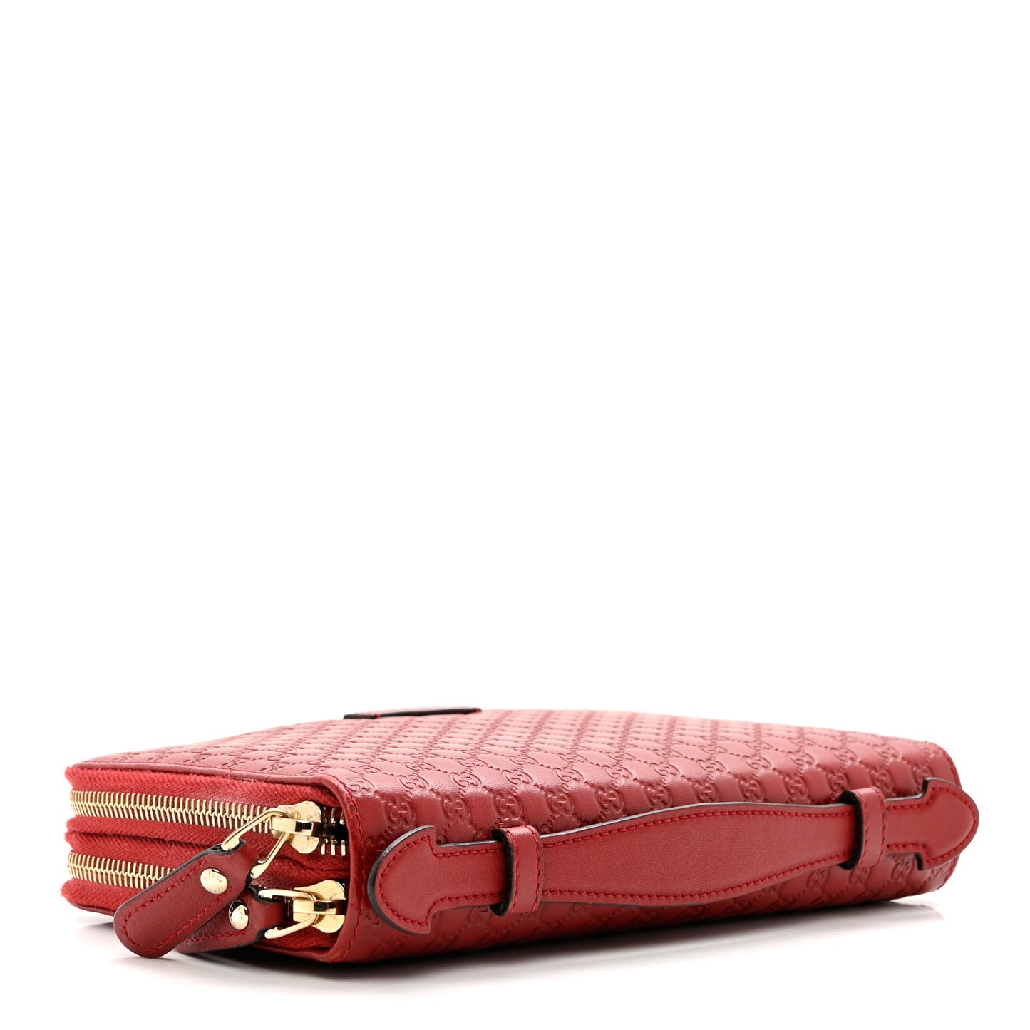 Microguccissima Zip Around Top Handle Travel Wallet Red