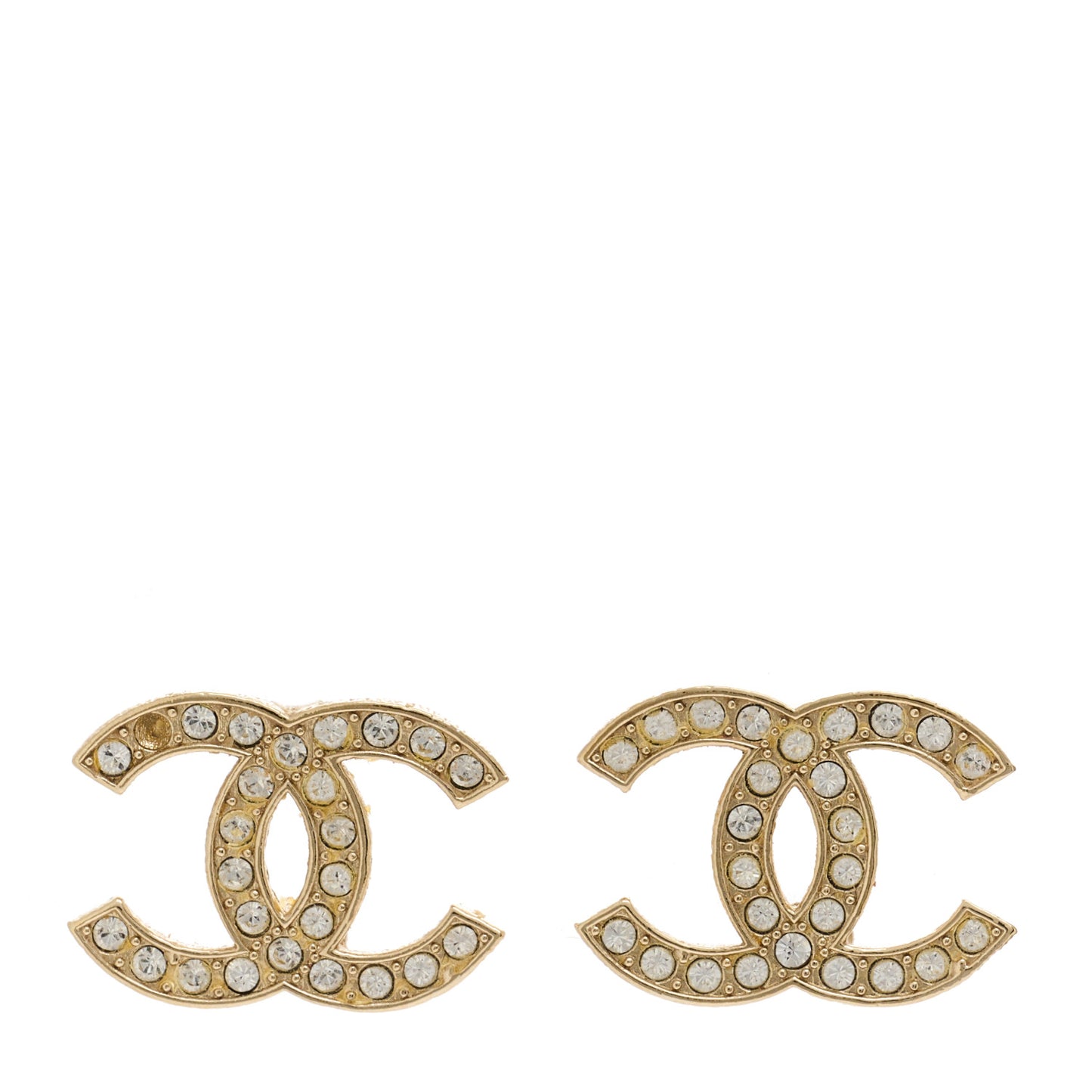 Crystal CC Earrings Light Gold