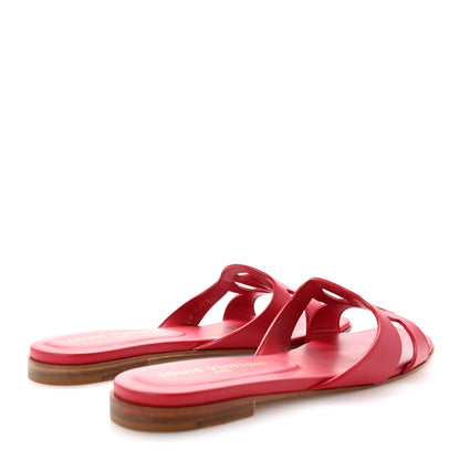 Louis Vuitton Calfskin LV Isola Flat Sandals 39 Red 4 of 9