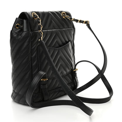 Chanel Calfskin Chevron Quilted Small Urban Spirit Backpack Black 3 of 10