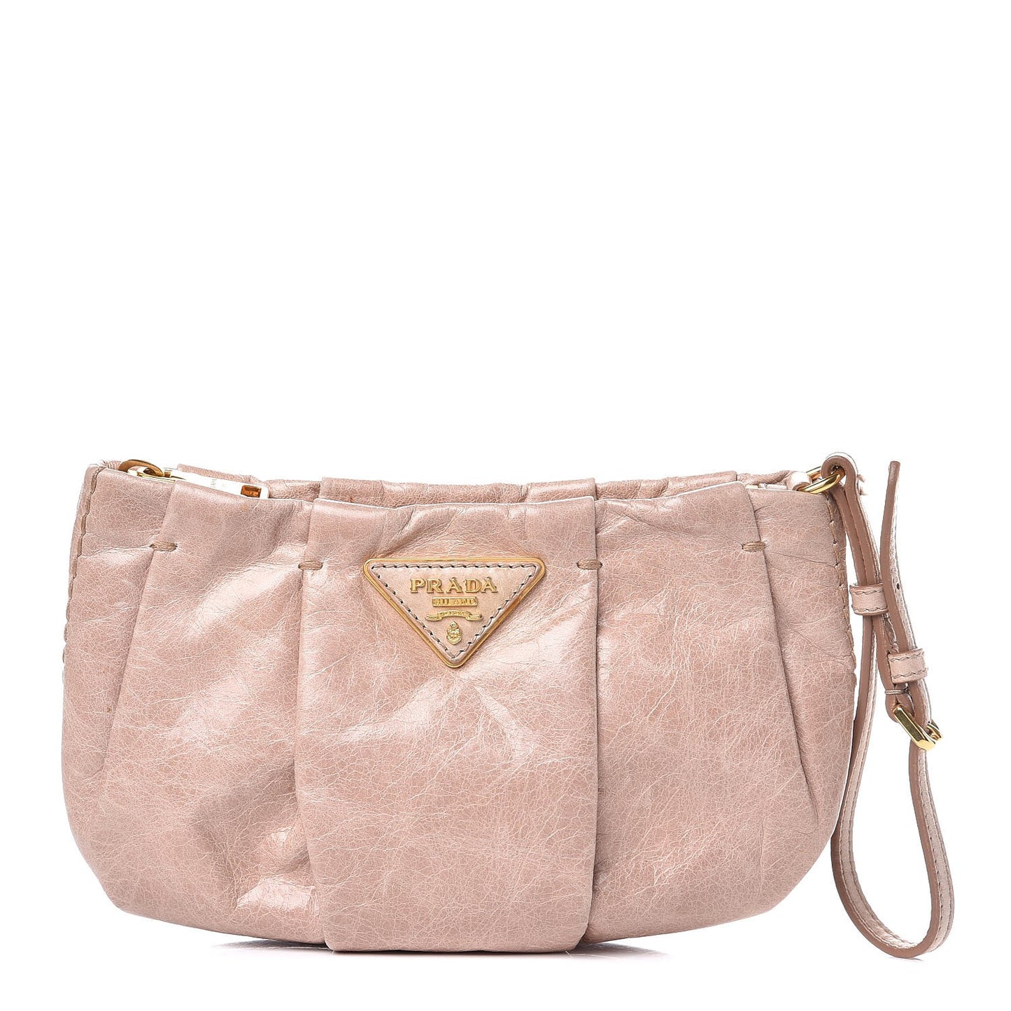 Vitello Shine Wristlet Cipria