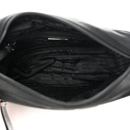 Prada Tessuto Nylon Studded New Vela Shoulder Bag Black Cromo 5 of 9