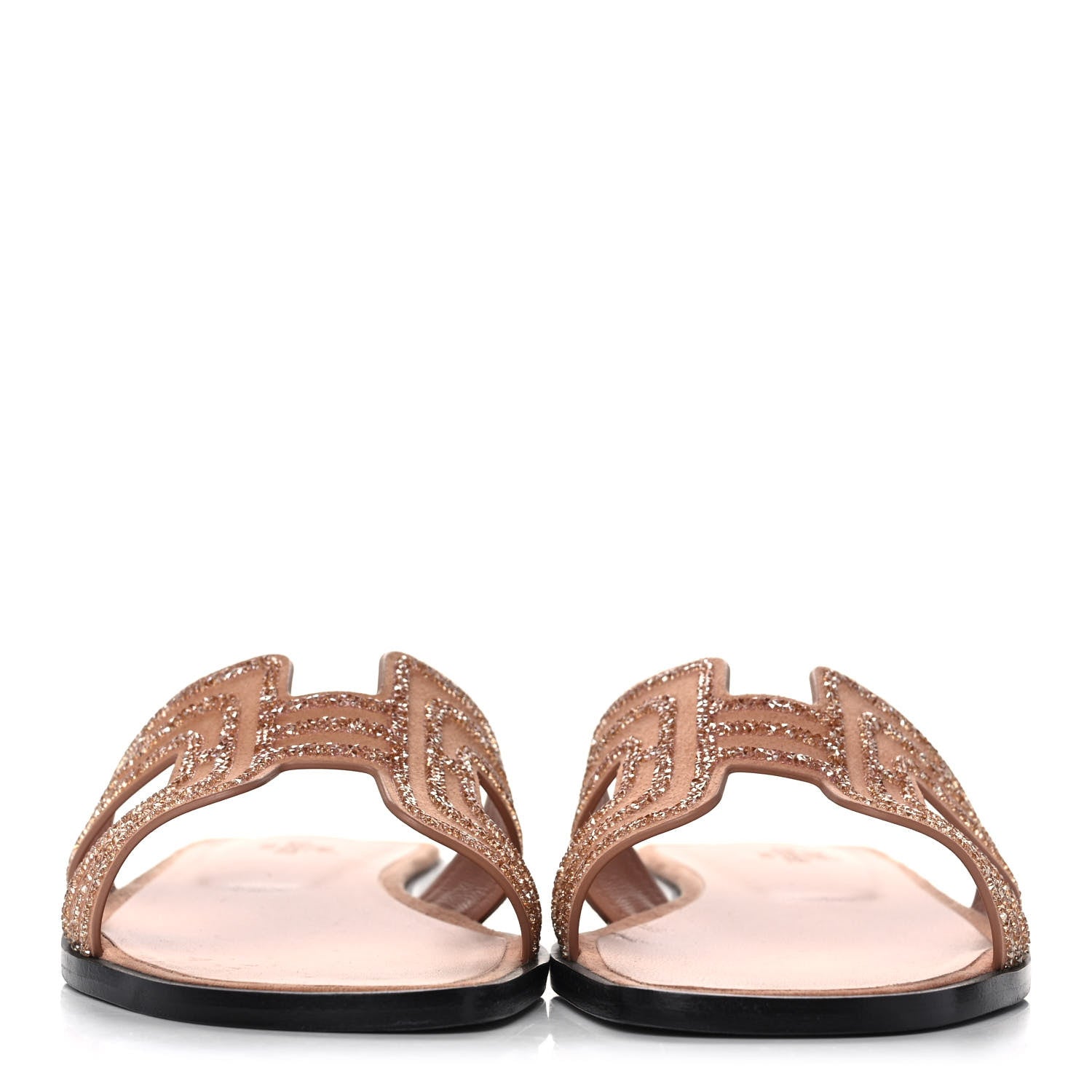 Hermes Suede Goatskin Crystal Oran Sandals 38 Rose Aube Nude 2 of 10