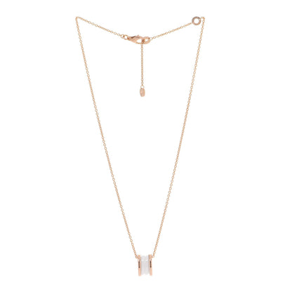Bulgari 18K Rose Gold White Ceramic B.Zero1 Pendant Necklace 3 of 9