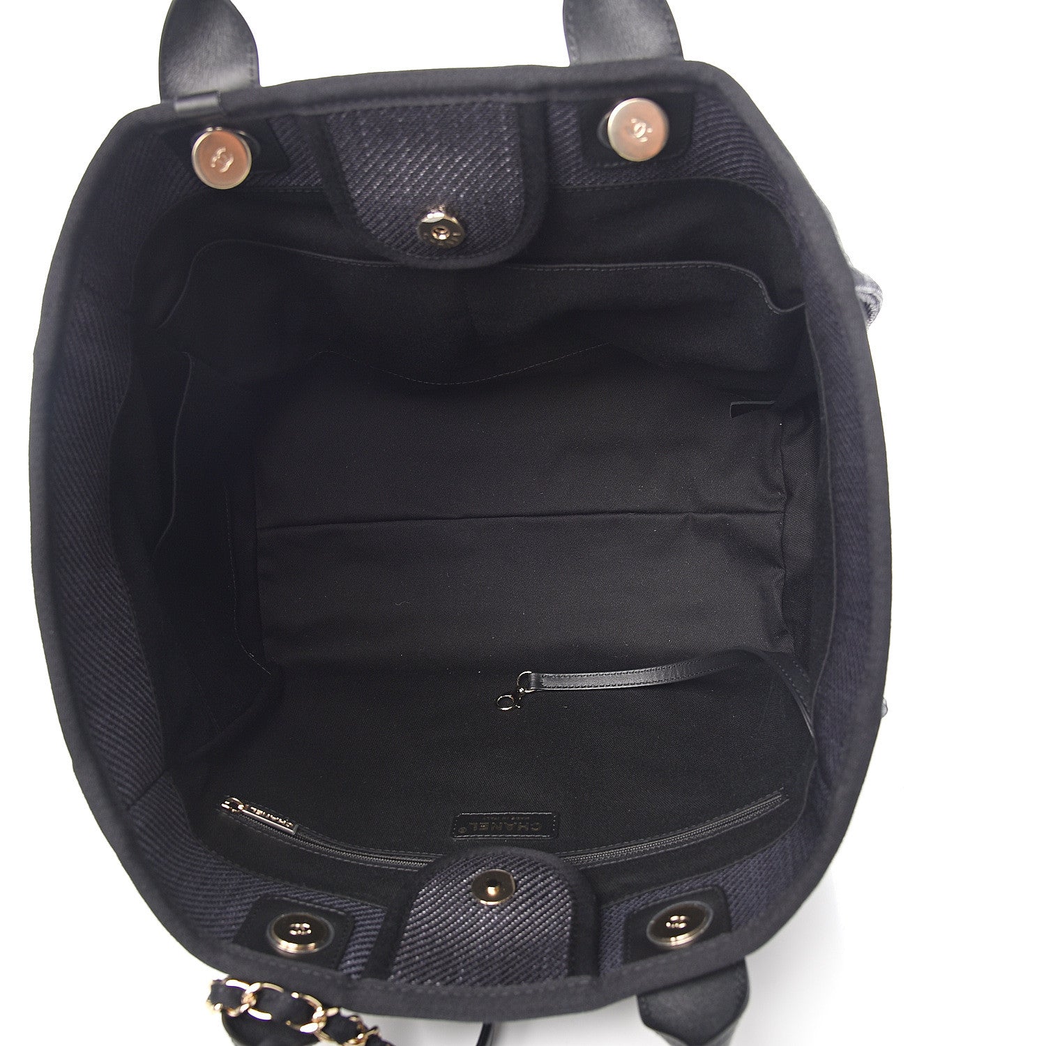 Chanel Mixed Fibers Calfskin Medium Deauville Tote Black 4 of 9