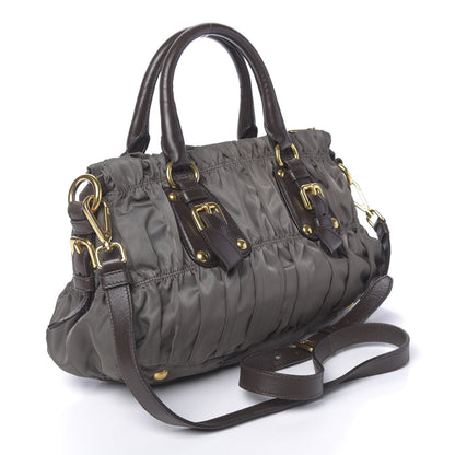 Prada Tessuto Nylon Gaufre Shopping Satchel Fumo 4 of 10