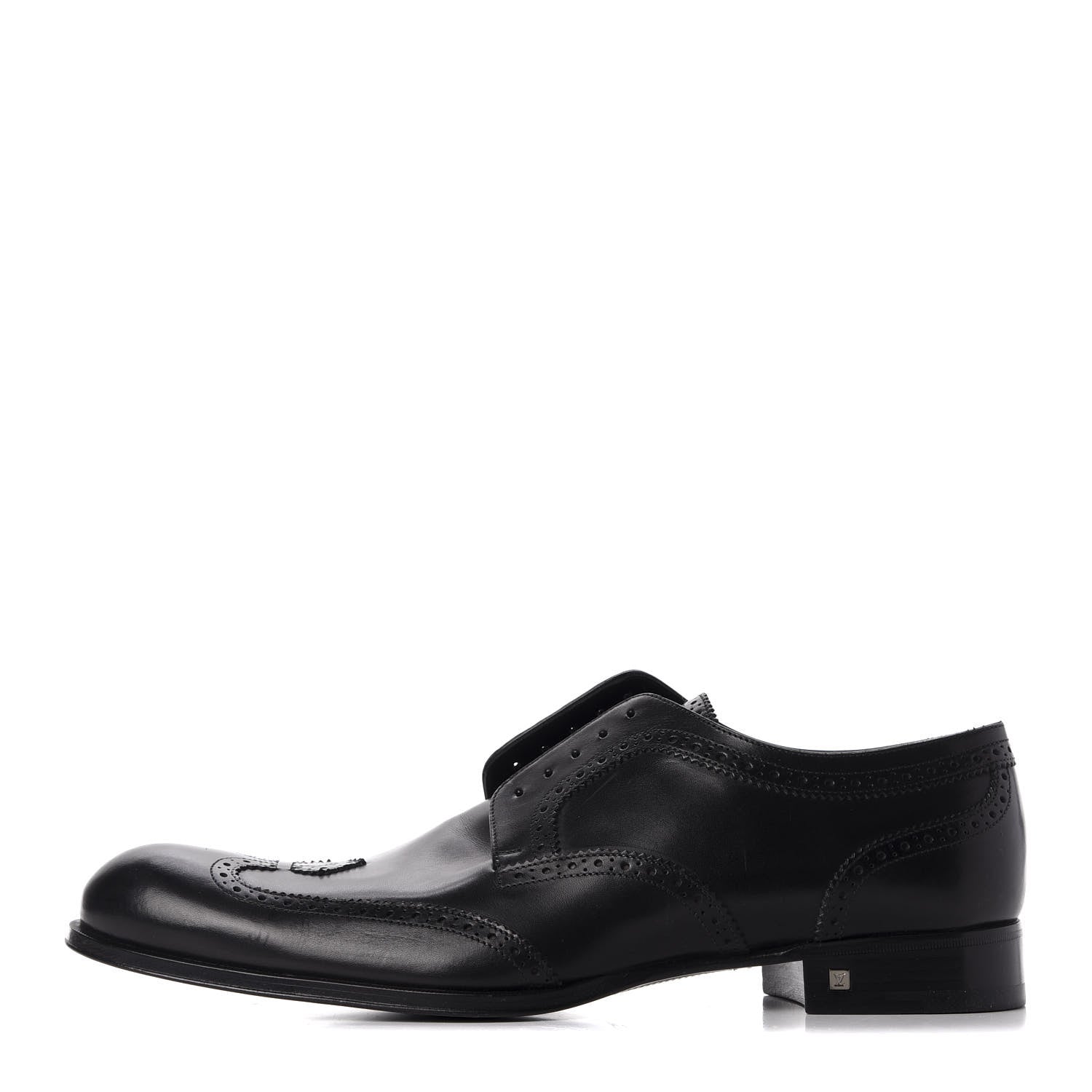 Louis Vuitton Calfskin Dandy Derby Shoes 10.5 Black 1 of 12