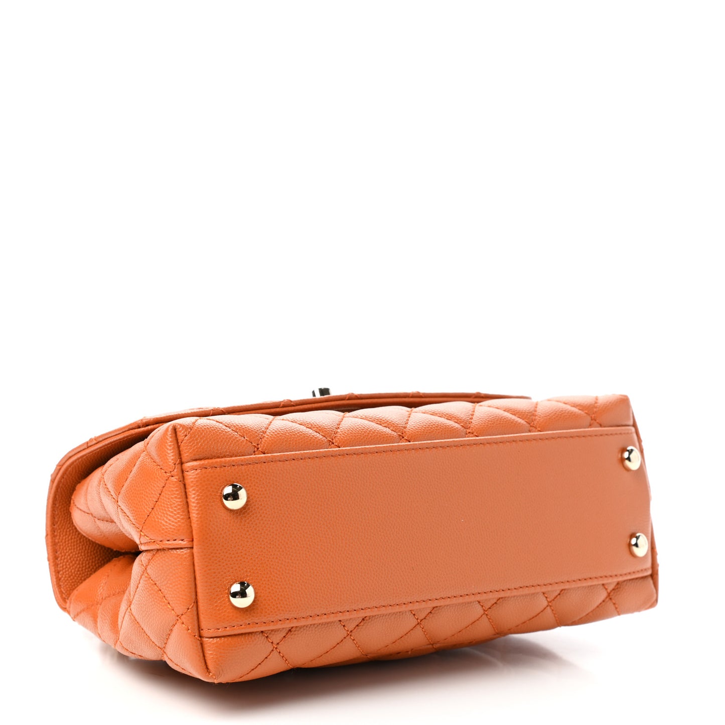 Caviar Quilted Mini Coco Handle Flap Light Brown