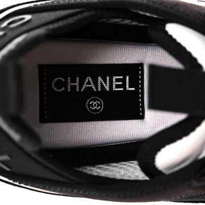 Chanel Fabric Suede CC Sneakers 38 Black Dark Grey 7 of 11