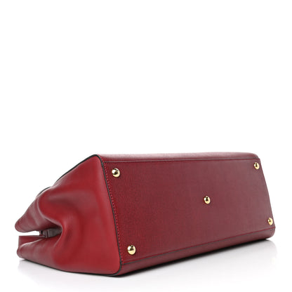 Fendi Vitello Elite Regular 2Jours Tote Rosso Scuro Ciliegia 3 of 4