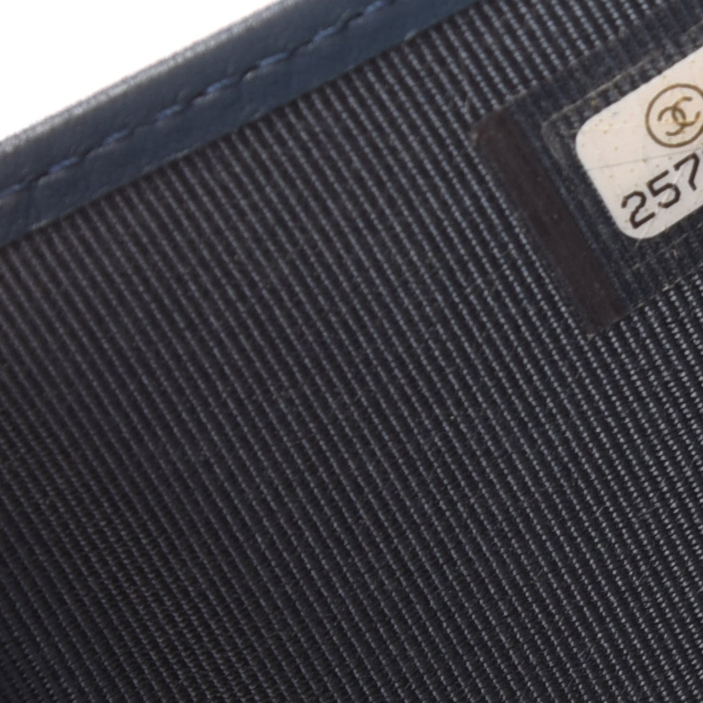 Metallic Caviar Quilted Compact Flap Wallet Dark Blue
