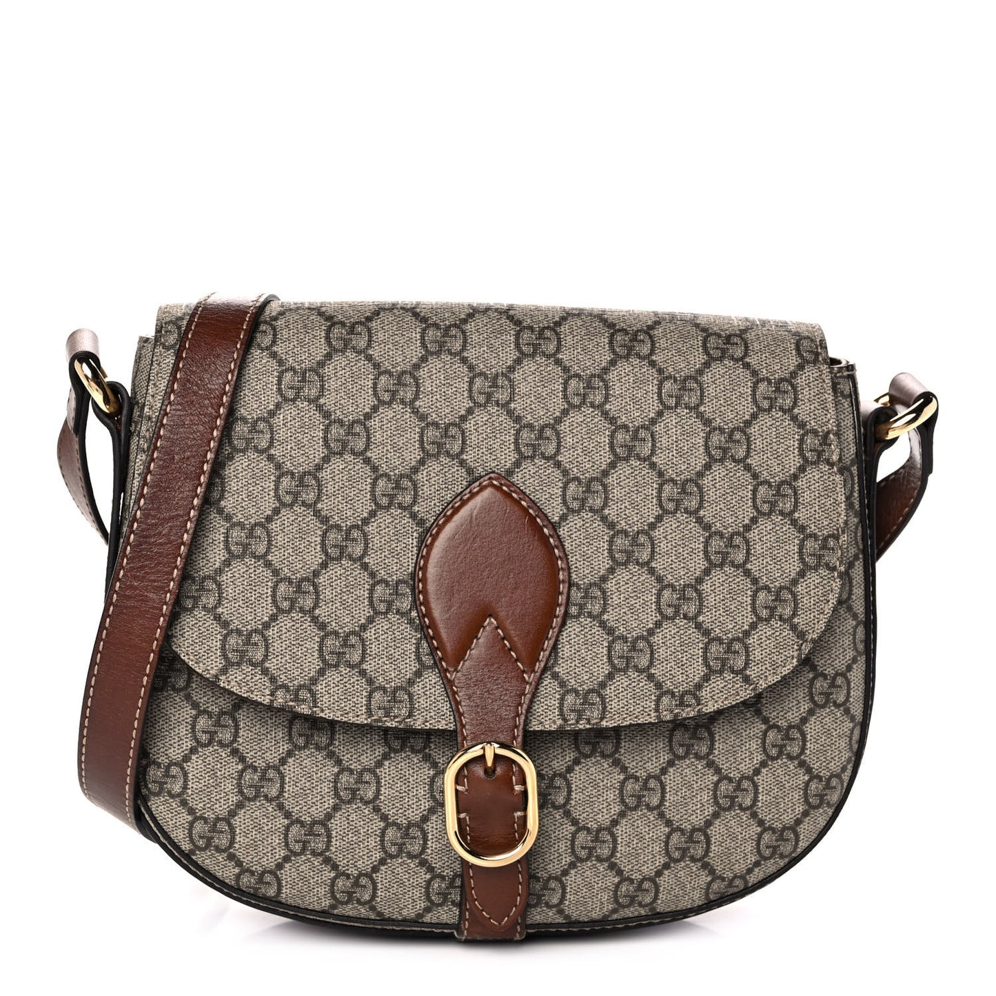 GG Supreme Monogram Small Messenger Shoulder Bag Beige Cuir