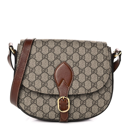 Gucci GG Supreme Monogram Small Messenger Shoulder Bag Beige Cuir 1 of 16