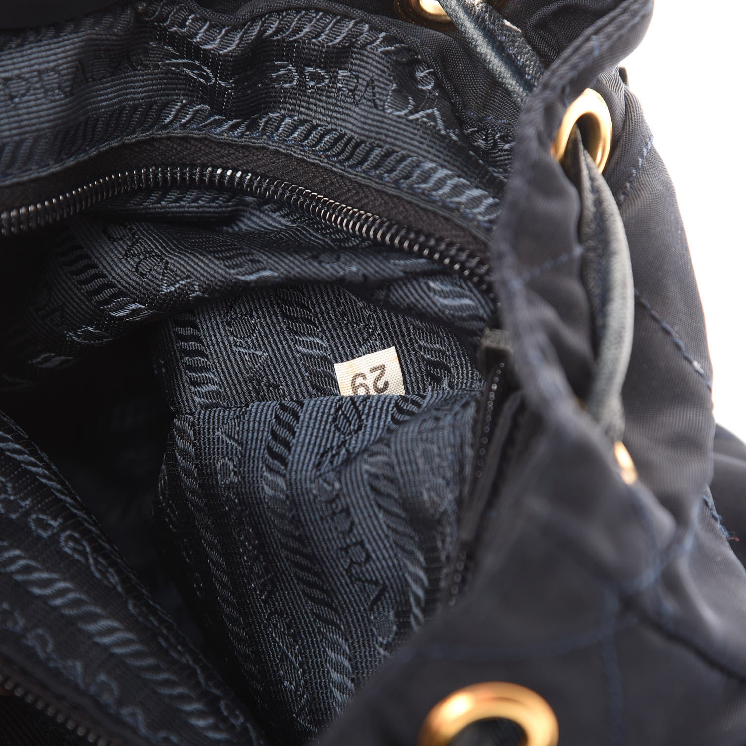Prada Tessuto Nylon Vela Quilted Chain Backpack Navy 6 of 13