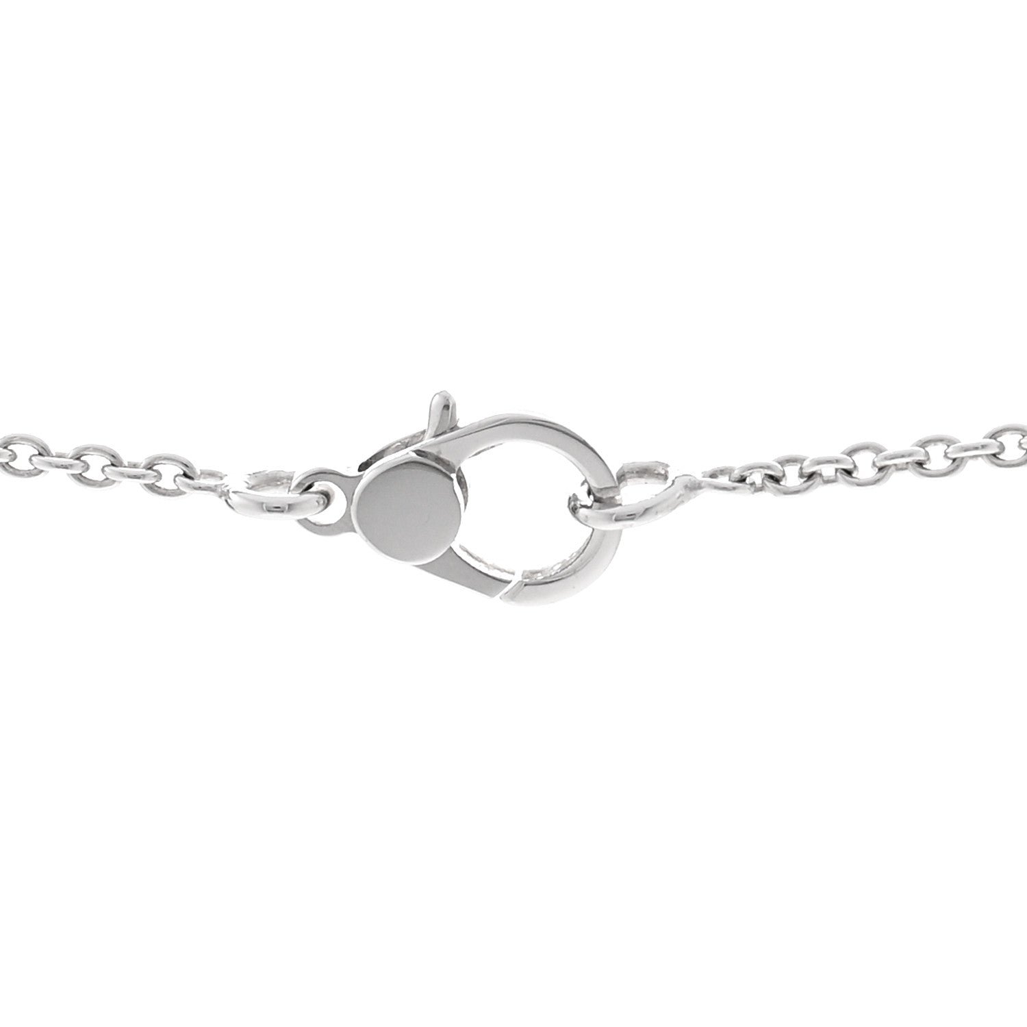 Hermes 18K White Gold Diamond Finesse Pendant Necklace 4 of 6