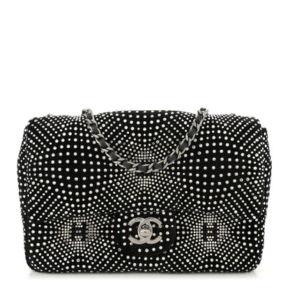 Chanel Velvet Strass Evening Flap Bag Black Silver 1 of 13