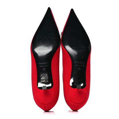 Balenciaga Fabric BB Pointy Toe Ankle Booties 35 Red 5 of 9