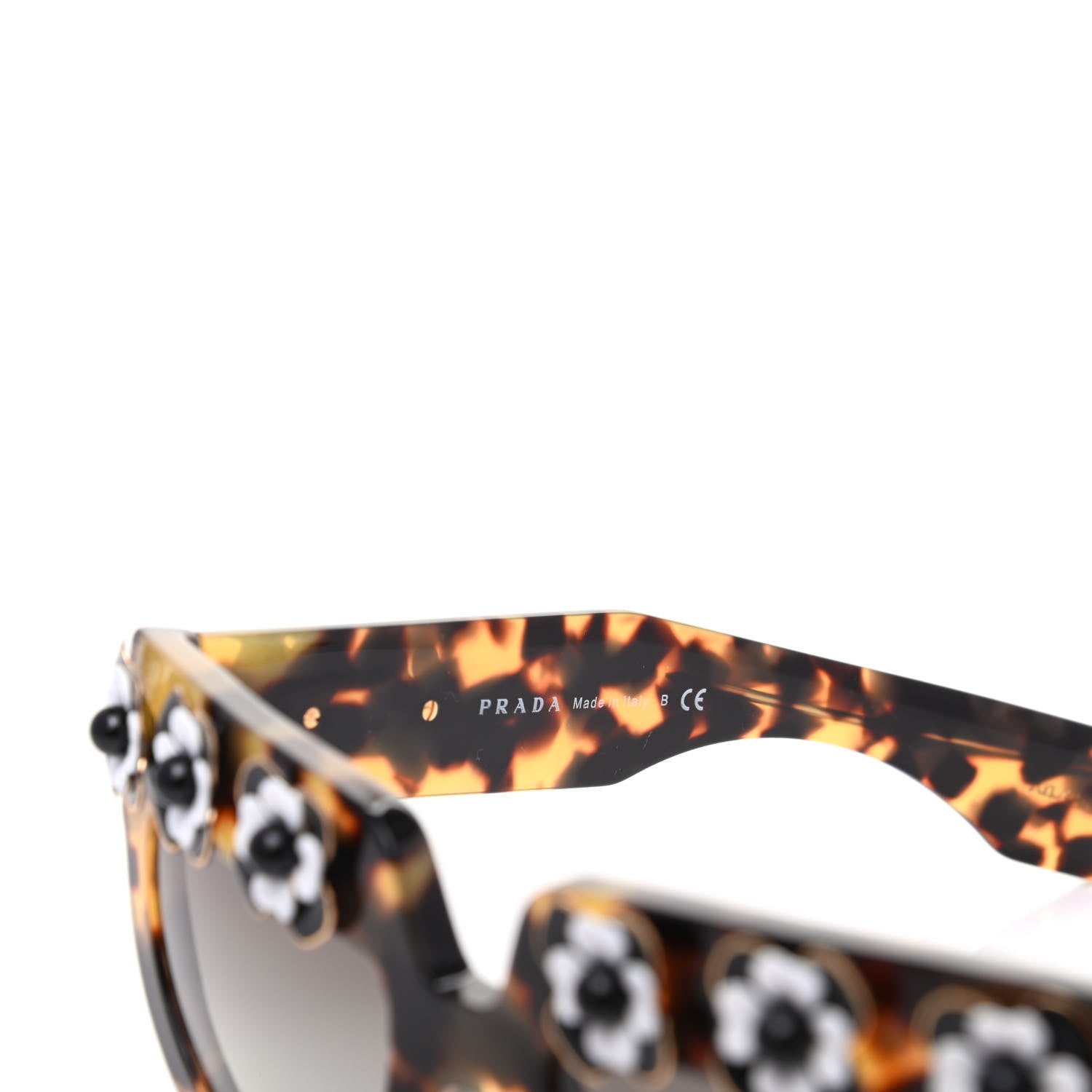 Prada Acetate Flower Poeme Sunglasses SPR26P Tortoise 5 of 8