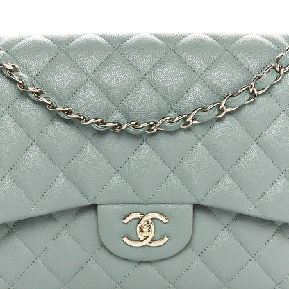 Chanel Caviar Quilted Jumbo Double Flap Dark Green 8 of 11