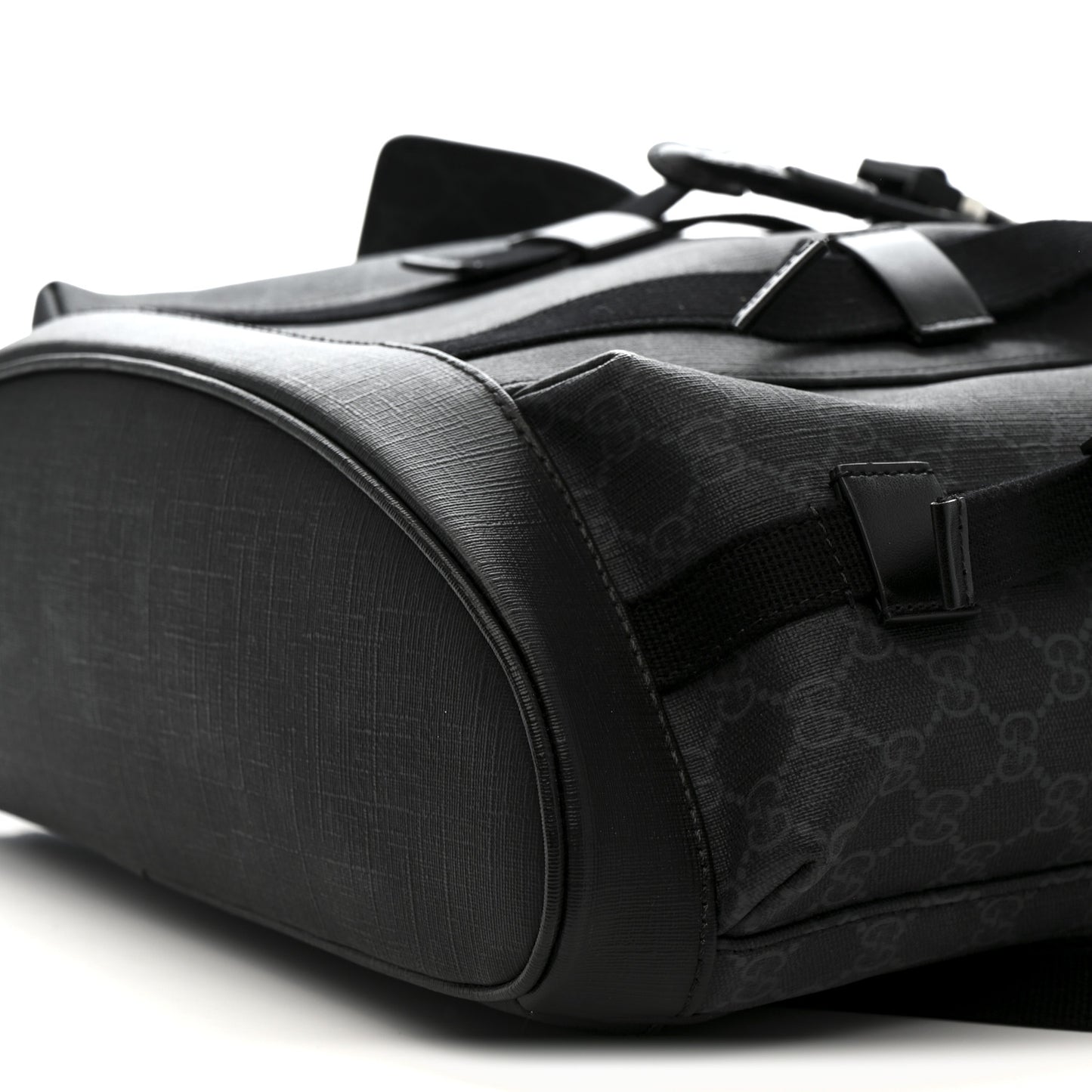 Soft GG Supreme Monogram Large Double Buckle Backpack Black