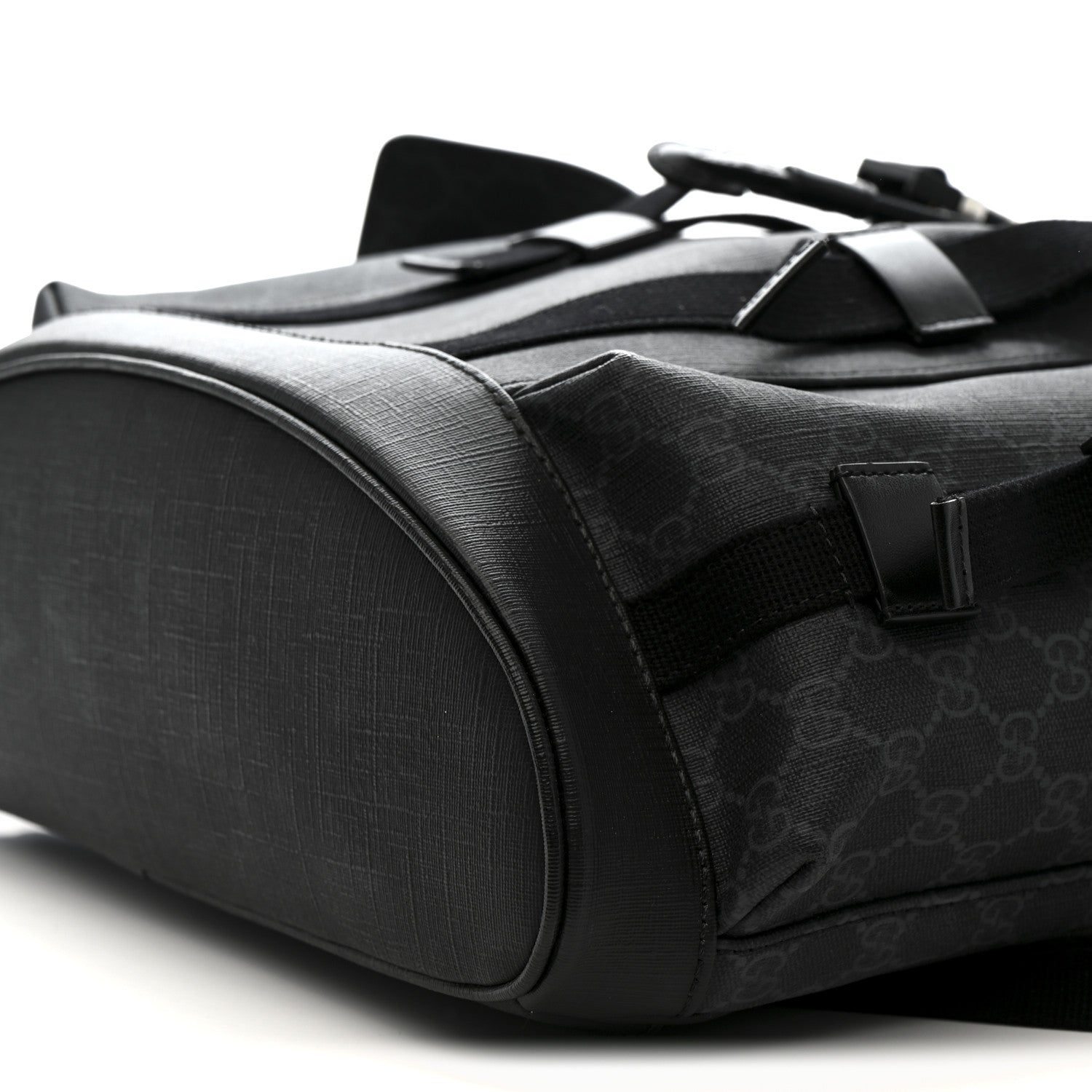 Gucci Soft GG Supreme Monogram Large Double Buckle Backpack Black 11 of 13