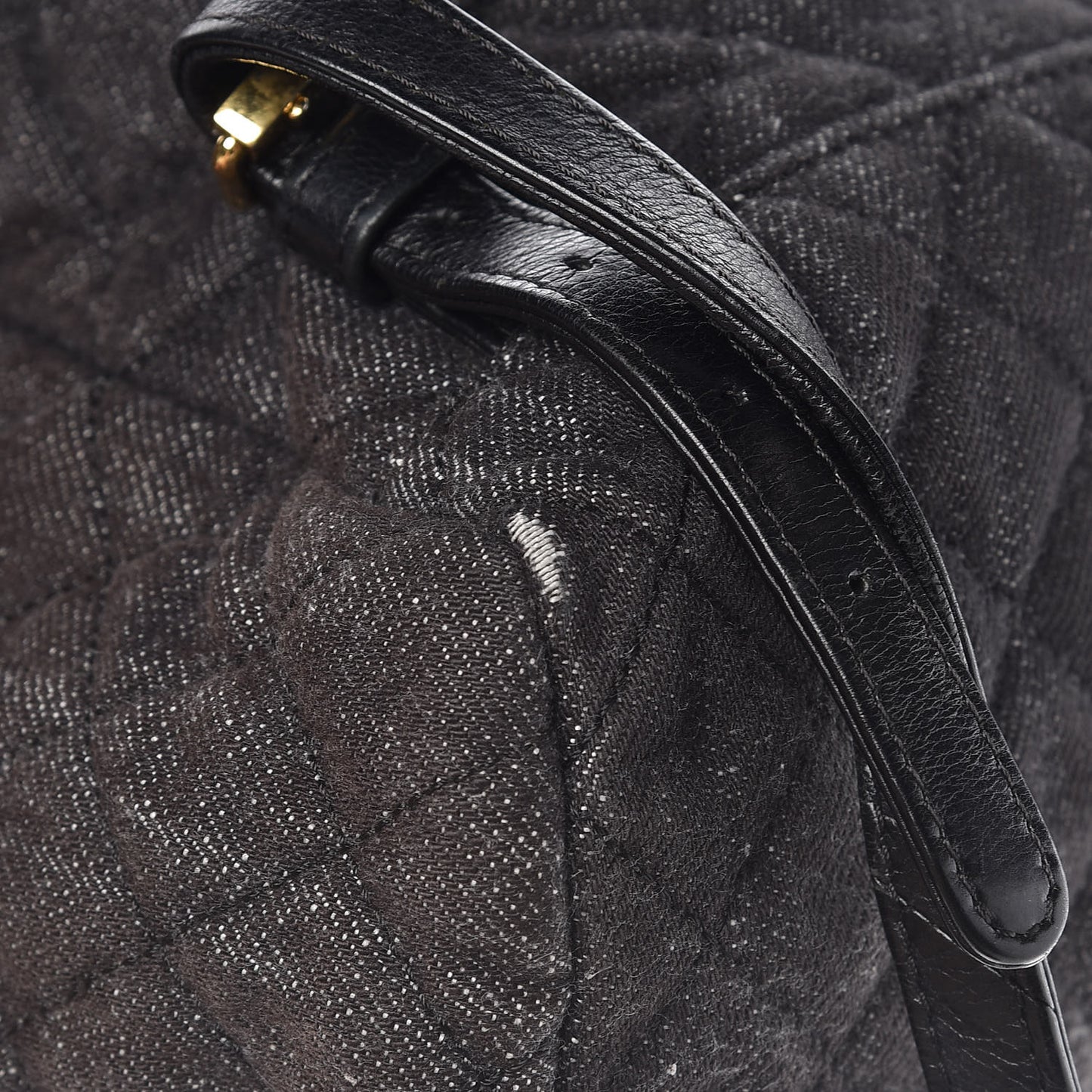 Washed Denim Quilted Large Urban Spirit Backpack Black