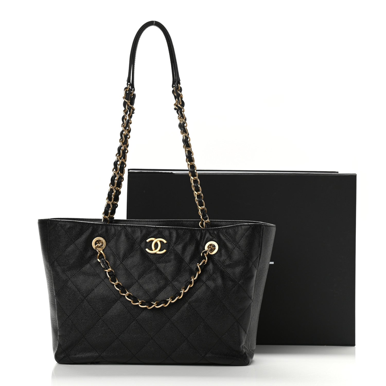 Chanel Caviar Quilted Small Shopping Tote Black 10 of 10
