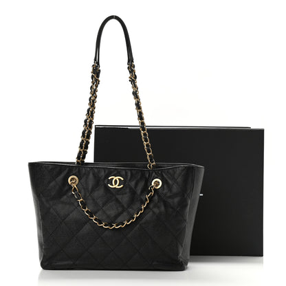 Chanel Caviar Quilted Small Shopping Tote Black 10 of 10