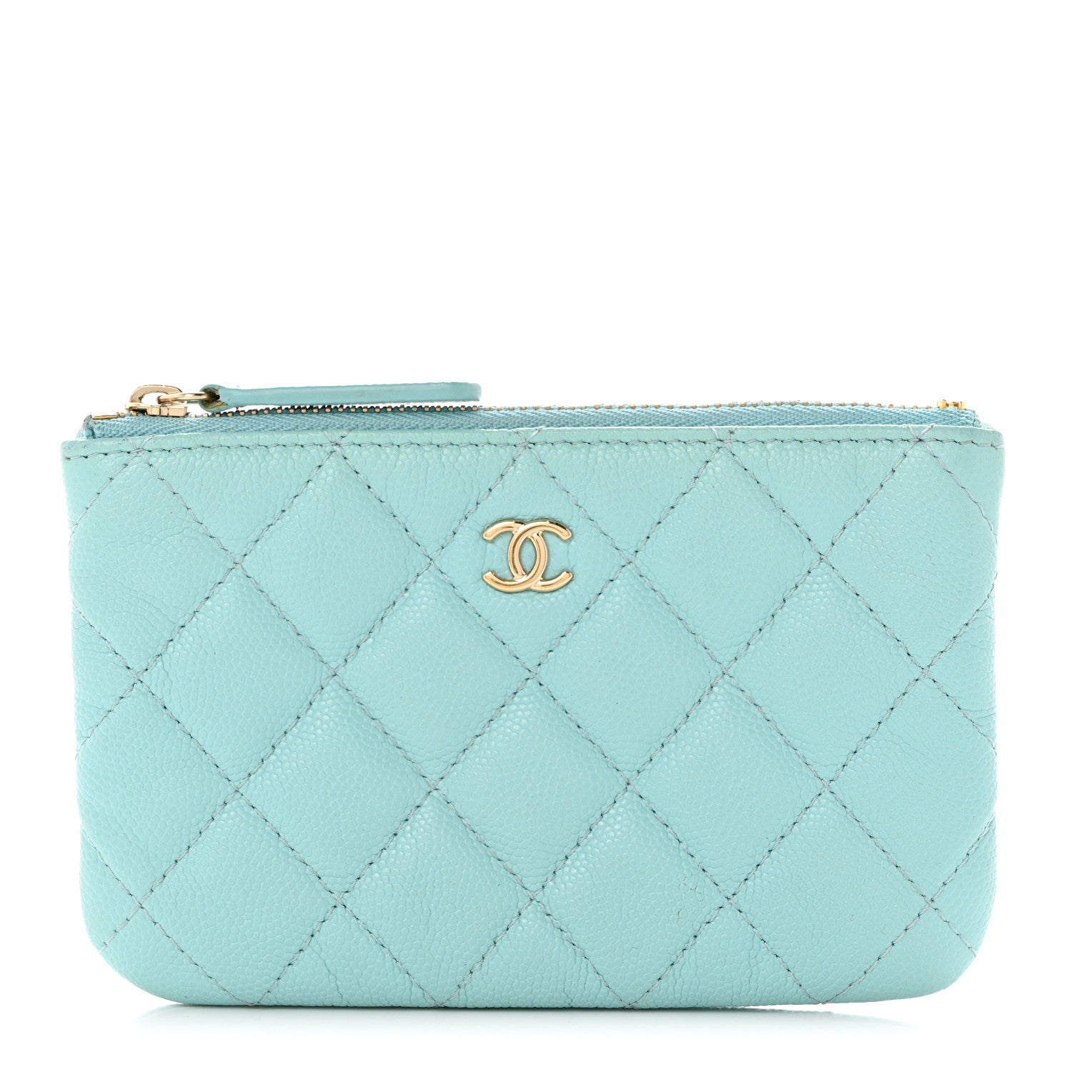 Chanel Caviar Quilted Small Cosmetic Case Light Blue 1 of 10