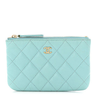 Chanel Caviar Quilted Small Cosmetic Case Light Blue 1 of 10