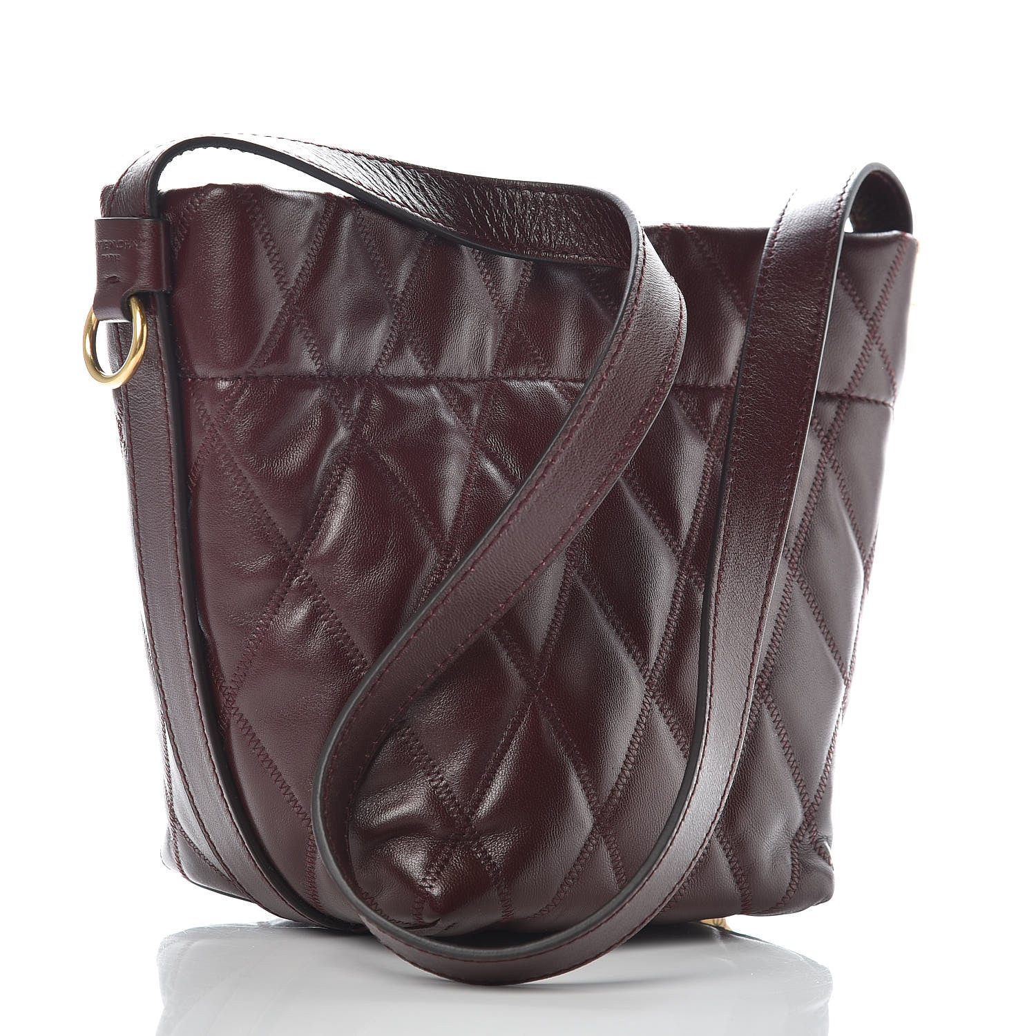 Givenchy Lambskin Quilted Mini GV Bucket Bag Aubergine 3 of 10