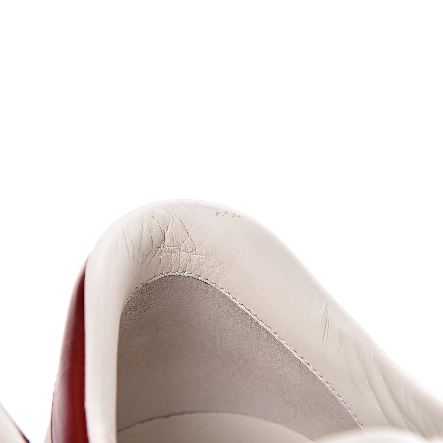 Calfskin Stripe Mens New Ace Sneakers 9.5 White Ecru Red Flame