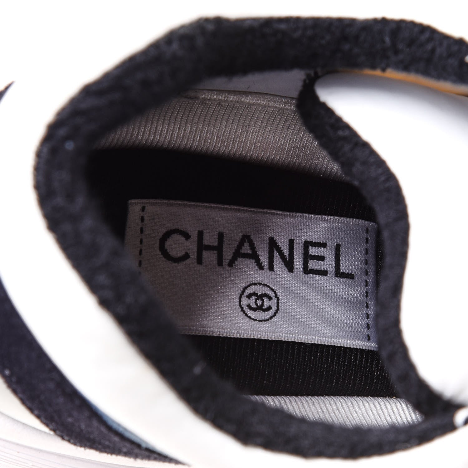 Chanel Nylon Calfskin Suede CC Womens Sneakers 36.5 Navy White Orange Black 7 of 9