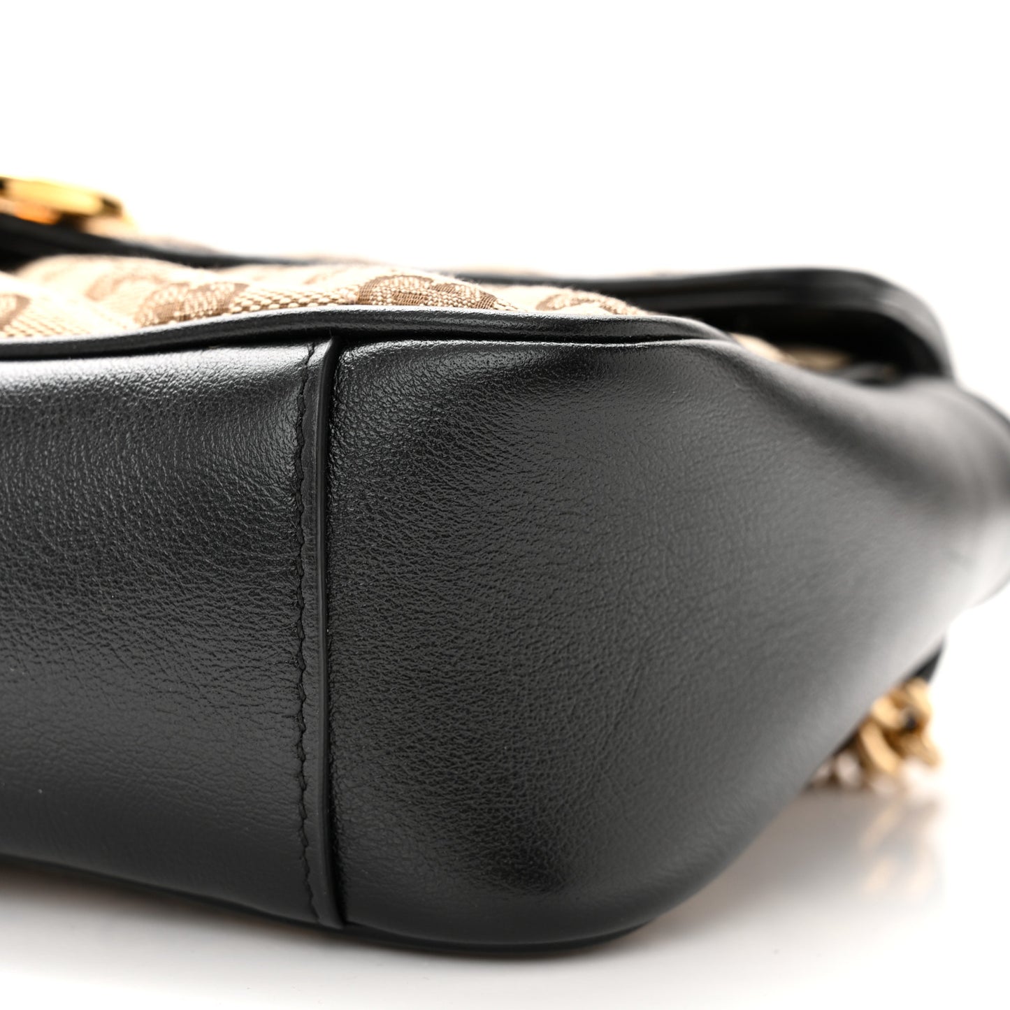 Monogram Matelasse Diagonal Small GG Marmont Shoulder Bag Beige Black