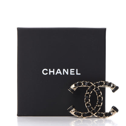Chanel Lambskin Chain CC Brooch Black Gold 5 of 5