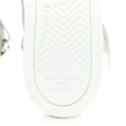 Louis Vuitton Metallic Calfskin Embossed Monogram Boombox Sneakers 36.5 White Silver 6 of 9