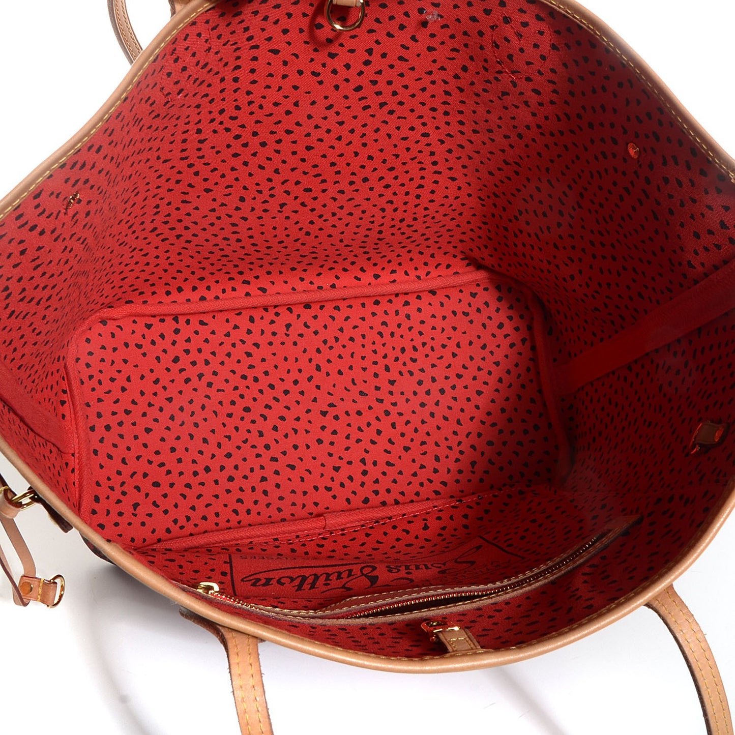 Monogram Kusama Waves Neverfull MM Red