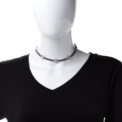 Chanel Ruthenium Crystal Chain CC Lucky Charms Choker Silver 2 of 7