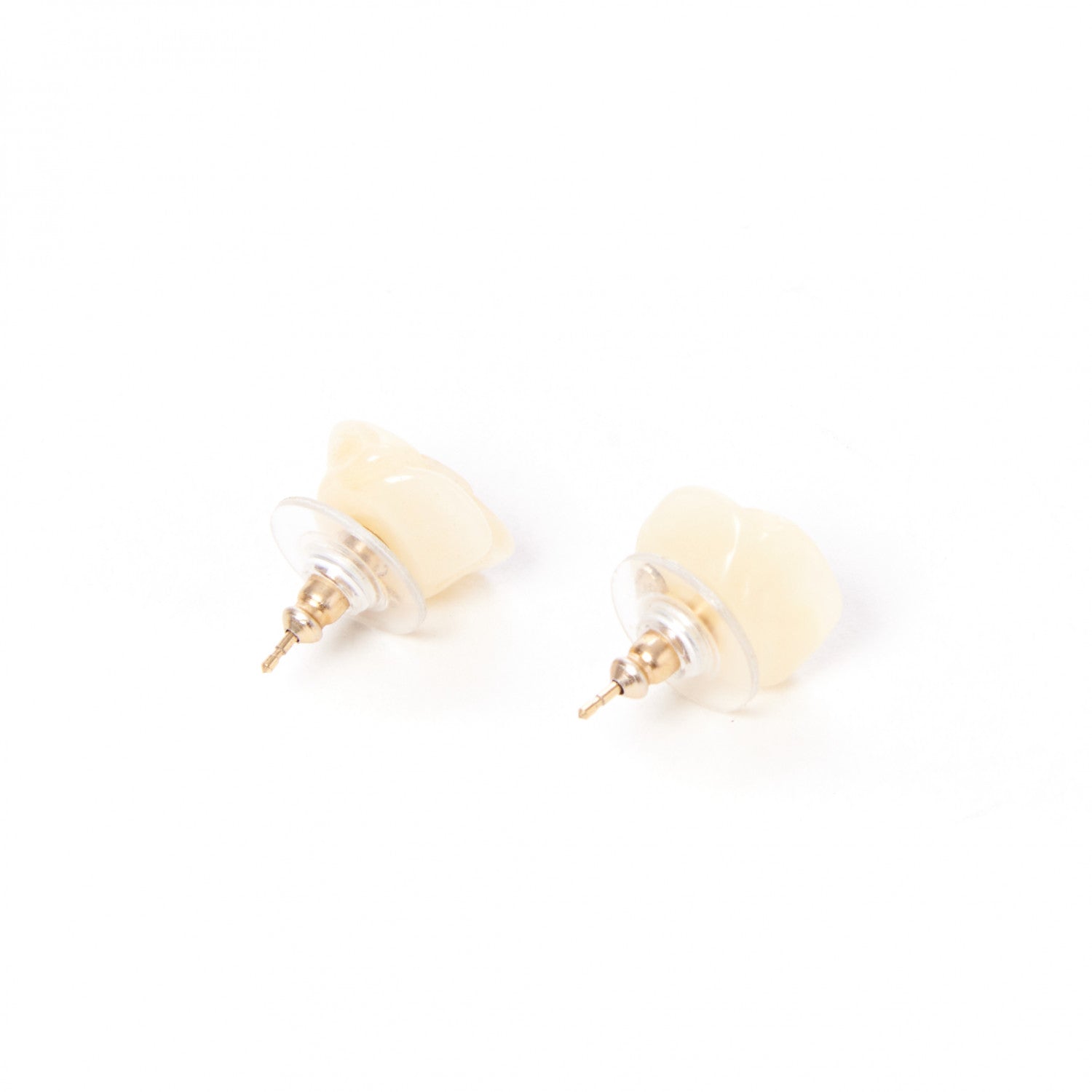 Chanel Resin CC Camellia Earrings Beige 4 of 7