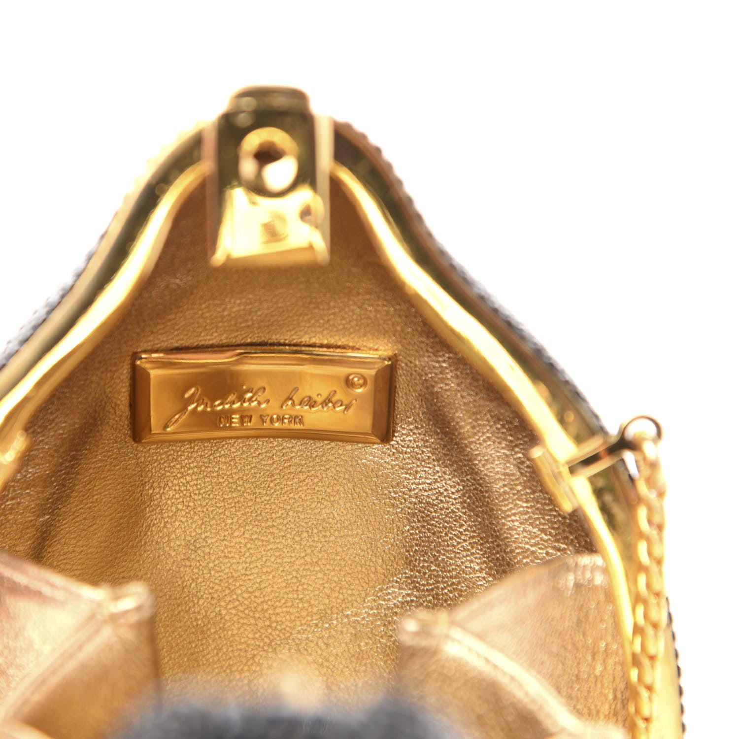 Judith Leiber Crystal Penguin Minaudiere Clutch Black Gold 8 of 11