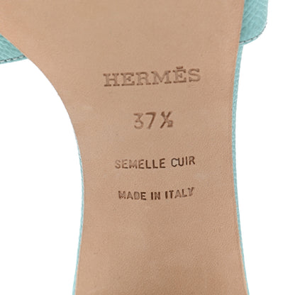 Hermes Epsom Oasis Sandals 37.5 Vert Embrun 6 of 7