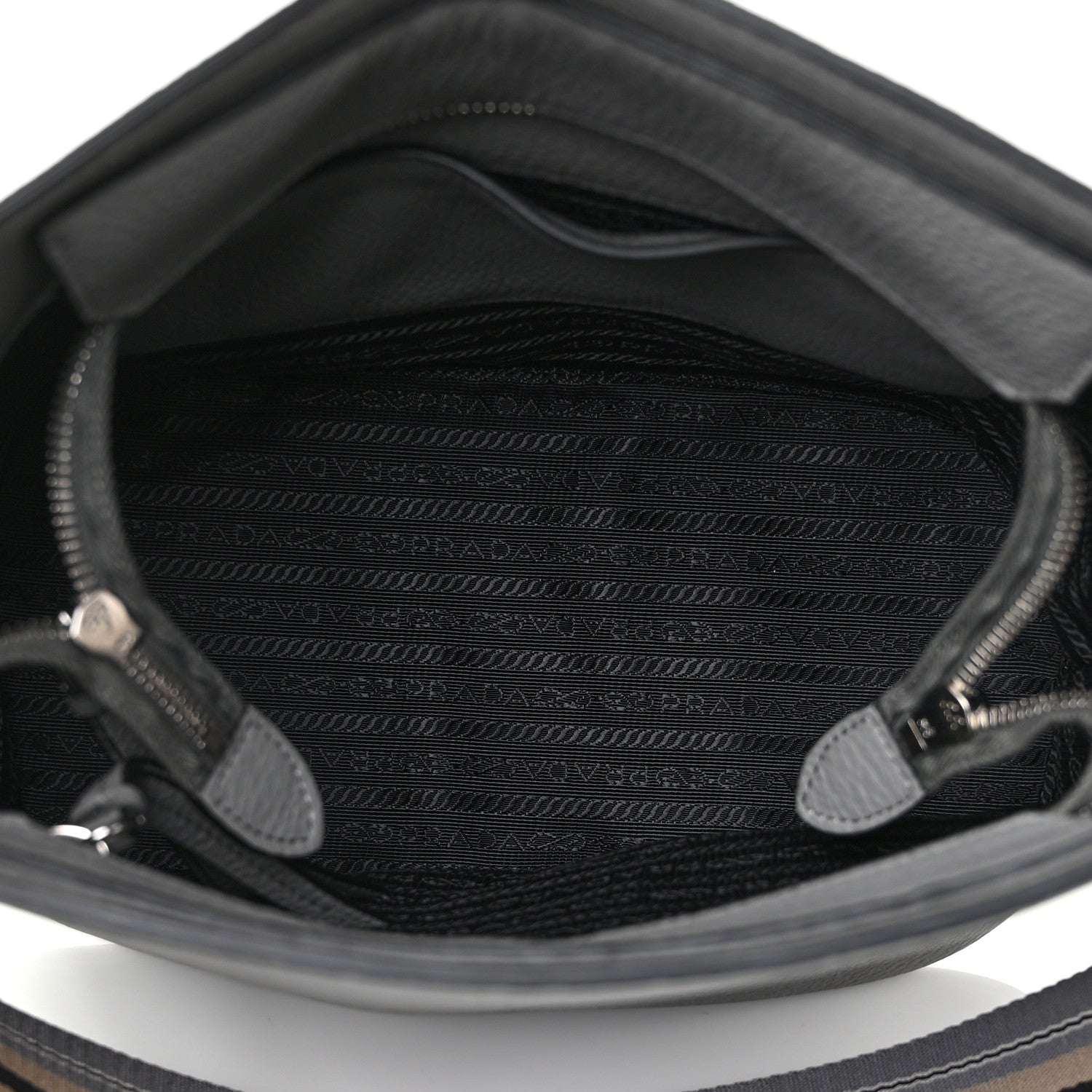 Prada Vitello Phenix Logo Hobo Ardesia 5 of 9