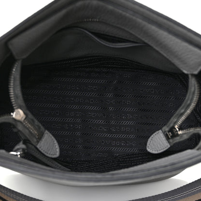 Prada Vitello Phenix Logo Hobo Ardesia 5 of 9