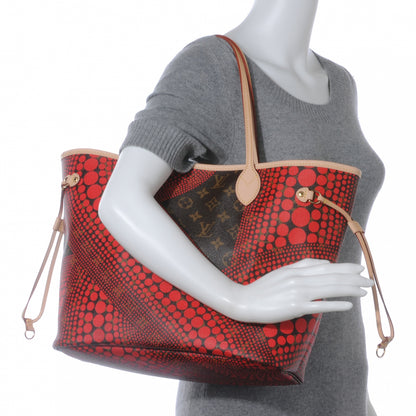 Louis Vuitton Monogram Kusama Waves Neverfull MM Red 2 of 8